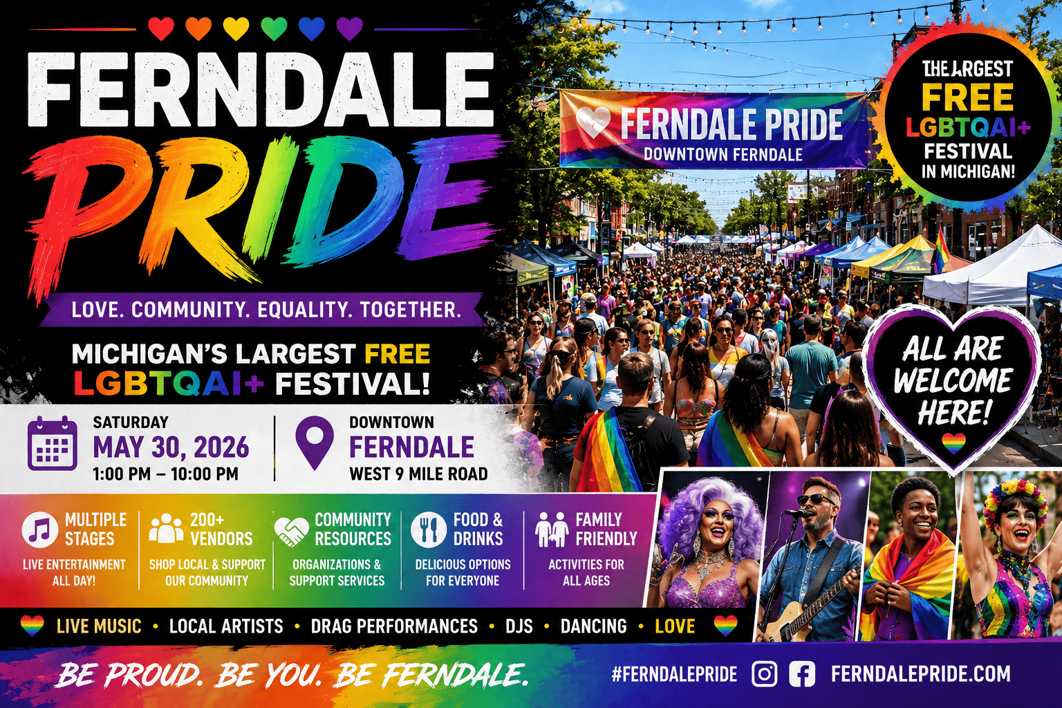 Ferndale Pride 2026 event graphic