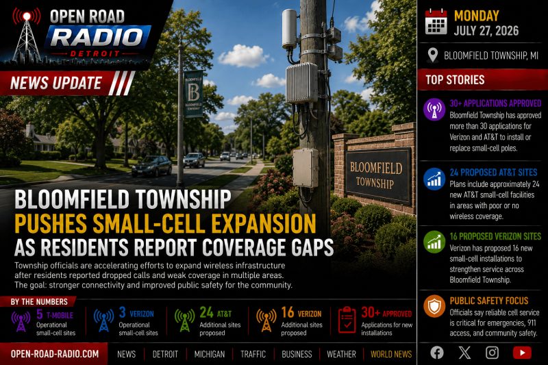 Bloomfield Township Pushes Small-Cell Expansion as Residents Report Coverage Gaps