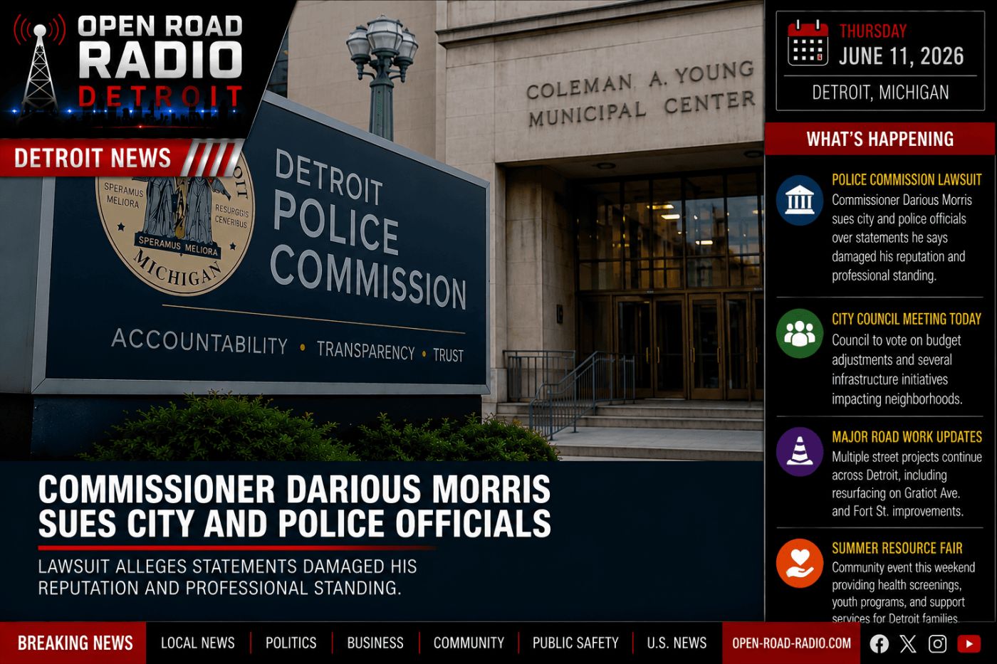 Commissioner Darious Morris Sues City And Police Officials