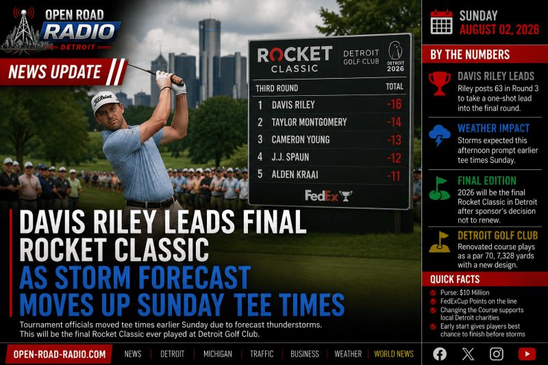 Davis Riley Leads Final Rocket Classic as Storm Forecast Moves Up Sunday Tee Times