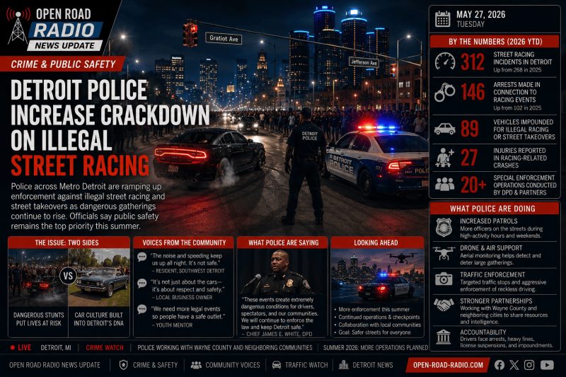 Detroit Police Increase Crackdown On Illegal Street Racing Across Metro Detroit