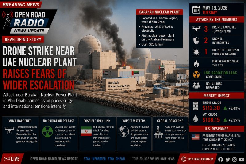 Drone Strike Near UAE Nuclear Plant Raises Fears Of Wider Middle East Escalation