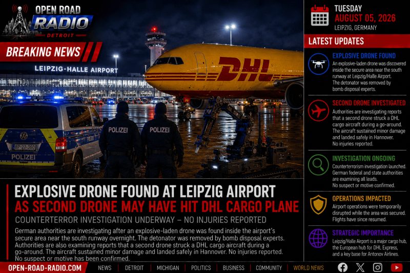 Explosive Drone Found at Germany's Leipzig/Halle Airport as Authorities Investigate Possible Second Drone Strike on DHL Cargo Plane