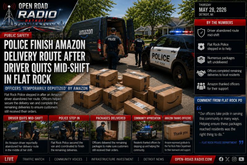 Flat Rock Police Finish Amazon Delivery Route After Driver Abruptly Quits Mid-Shift
