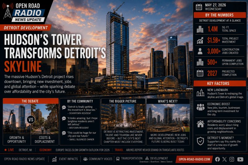 Hudson’s Tower Continues To Transform Detroit’s Skyline