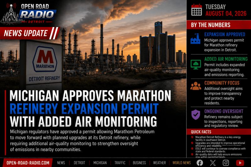 Michigan Approves Marathon Refinery Expansion Permit With Added Air Monitoring
