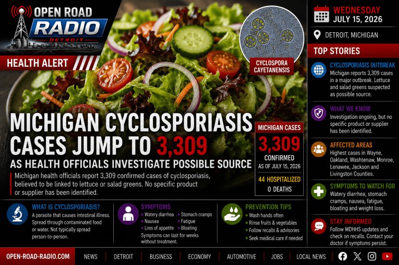 Michigan Cyclosporiasis Outbreak Surges to 3,309 Cases as Health Officials Investigate Possible Source