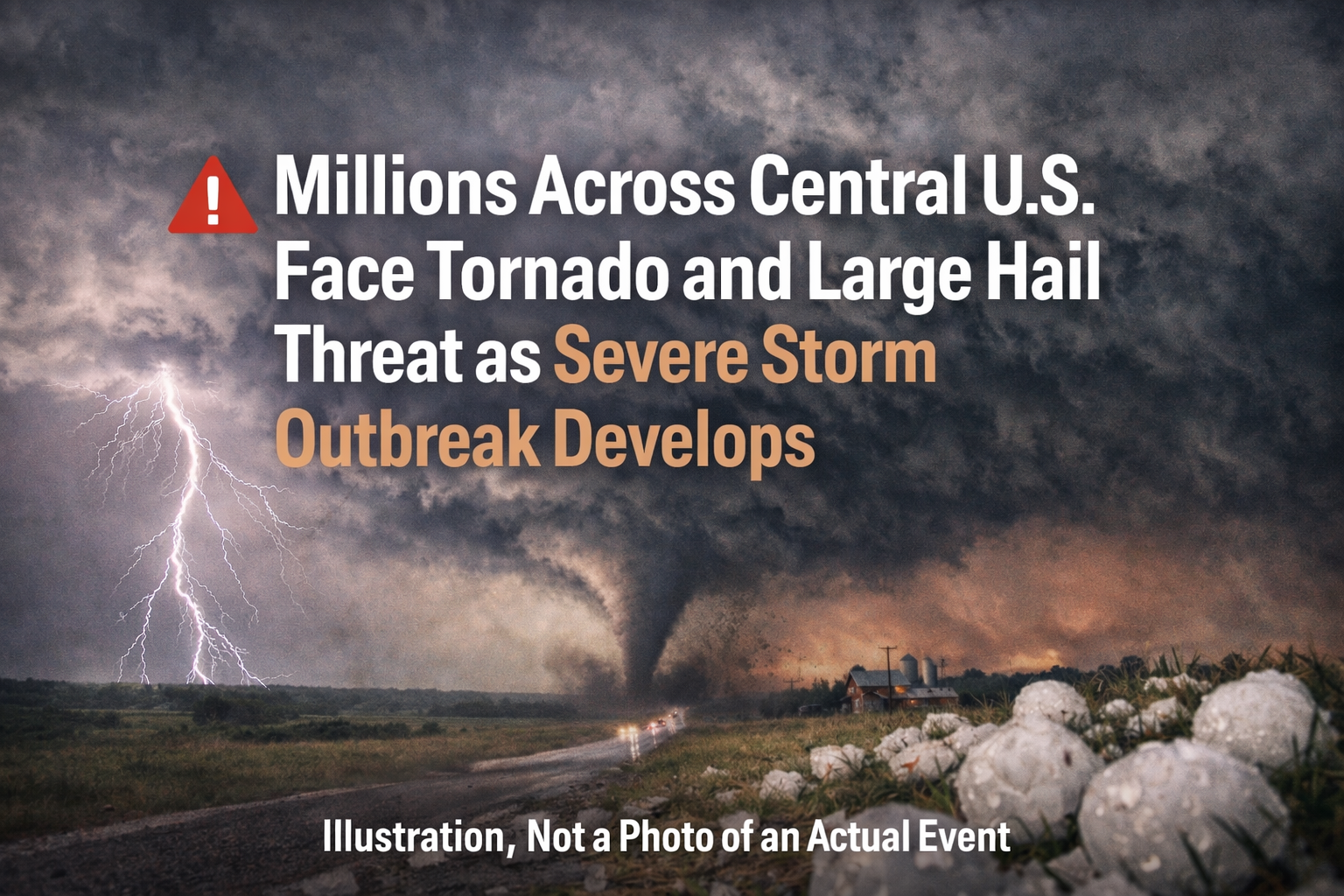 Millions Across Central U.S. Face Tornado and Large Hail Threat as Severe Storm Outbreak Develops