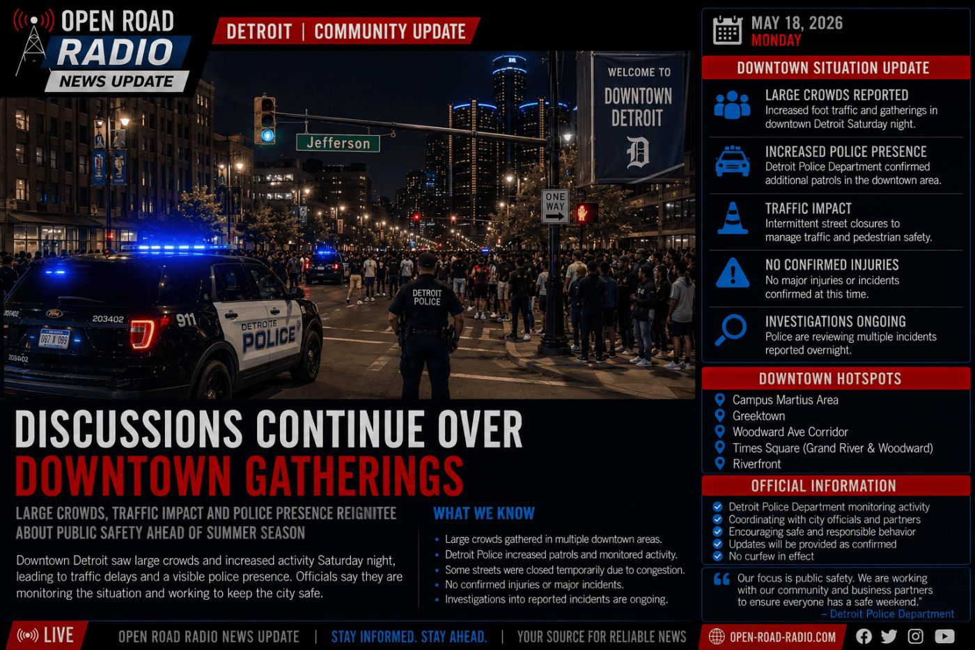 New Debate Grows Over “Teen Takeovers” In Downtown Detroit