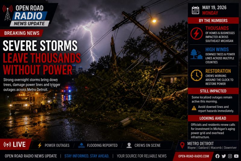 Severe Storms Leave Thousands Without Power Across Metro Detroit