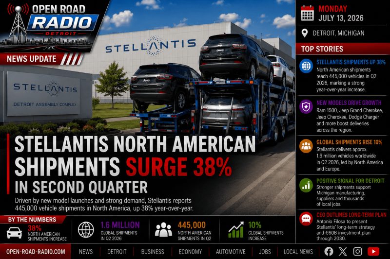 Stellantis North American Shipments Surge 38% in Second Quarter
