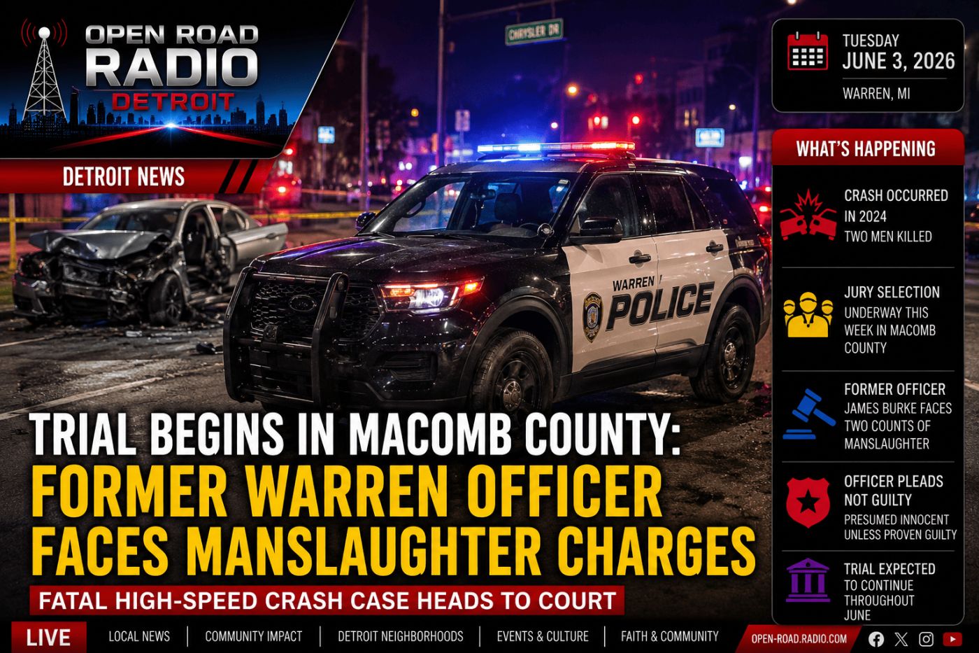Trial Begins In Macomb County: Former Warren Officer Faces Manslaughter Charges