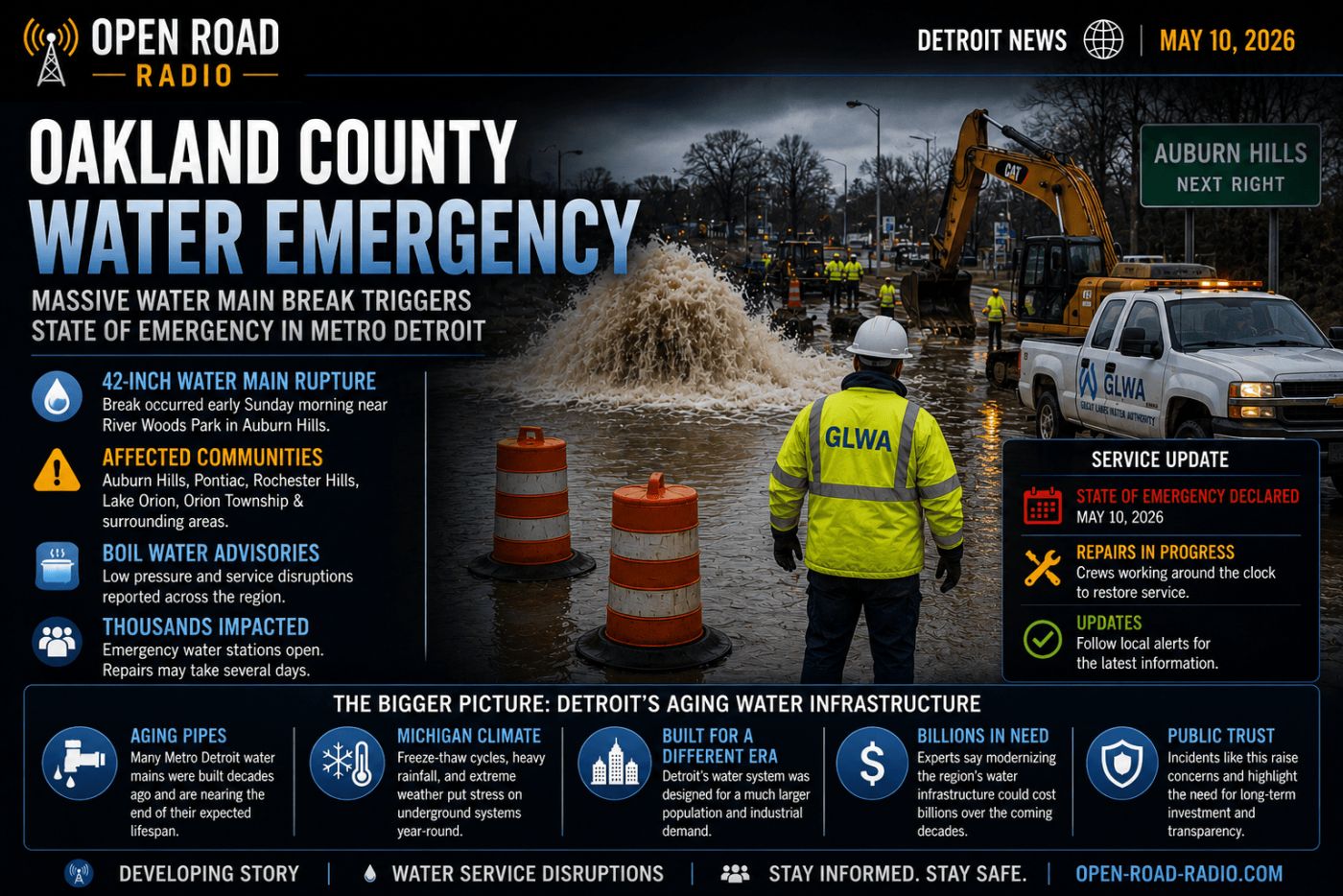 Water Crisis in Oakland County Highlights Growing Pressure on Metro Detroit’s Aging Infrastructure